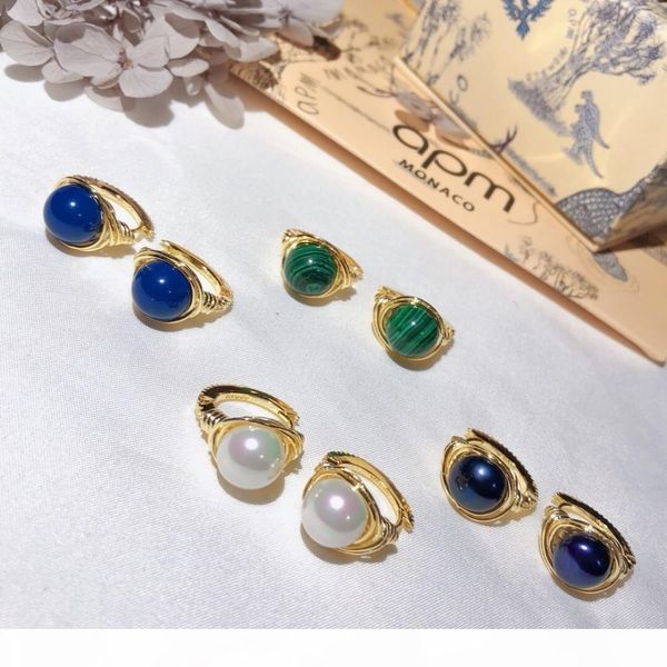 

серьги для женщин серег гальванической 18k желтого золота, кристалл алмаза павлин извести жемчуг кианит темперамент 2019 новая тенденция мод, Golden