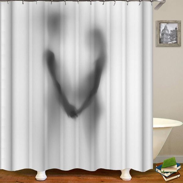 

sexy занавес портрет длинные водонепроницаемые женщины душ девушка с крючками качество сверхбольшим теневой штора для ванной kdaws