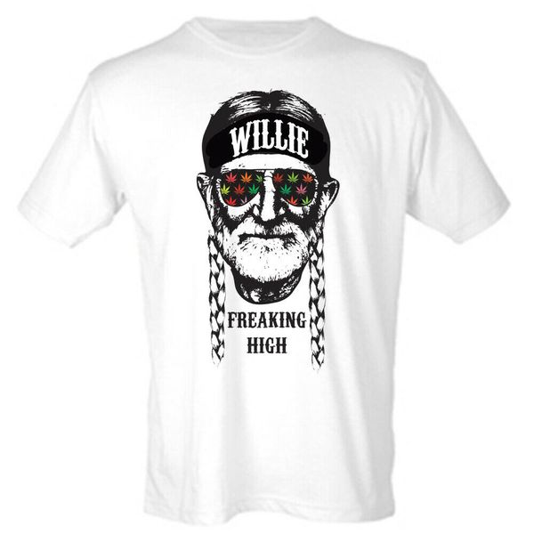 

willie freaking high willie nelson sublimation 65/35 blend men's tee shirt
