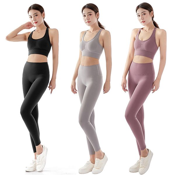 

yoga outfits women fitness tracksuit 2 pieces set slim crop + padded sporting leggings summer fashion stretchy casual, White;red