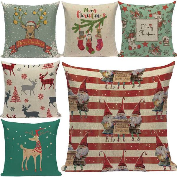 

cushion/decorative pillow christmas pattern cushion cover high-quality linen-cotton 45cm*45cm is suitable for sofa bedroom