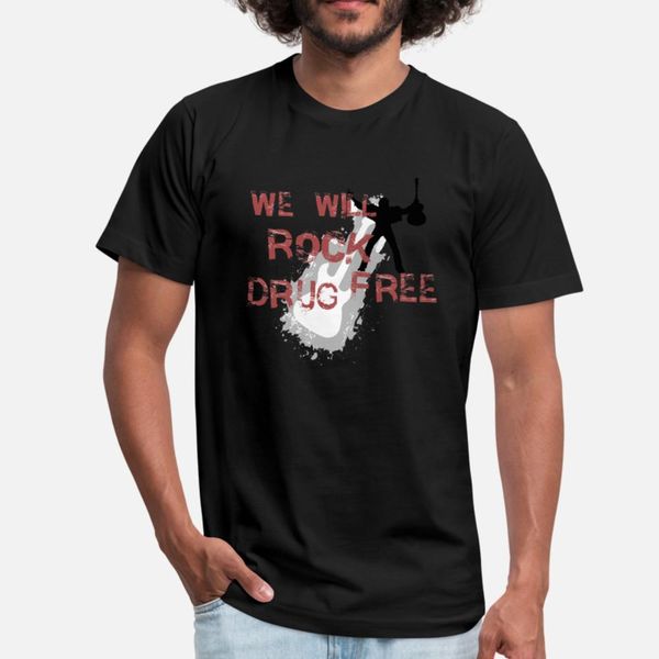 

we will rock drug anti drug proclaimation t shirt men anti-wrinkle short sleeve round neck clothing anti-wrinkle building spring