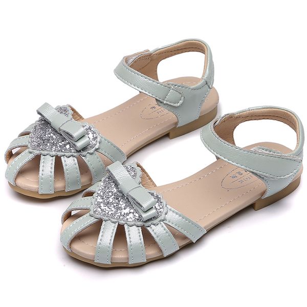 

kids sandals summer 2020 new korean bowtie girls princess shoes breathable genuine leather beach sandals for girls sandalias, Black;red