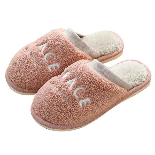 

women winter home slippers shoes non-slip soft warm indoor slides lovers couple shoes men's flip flops big size 36-45, Black