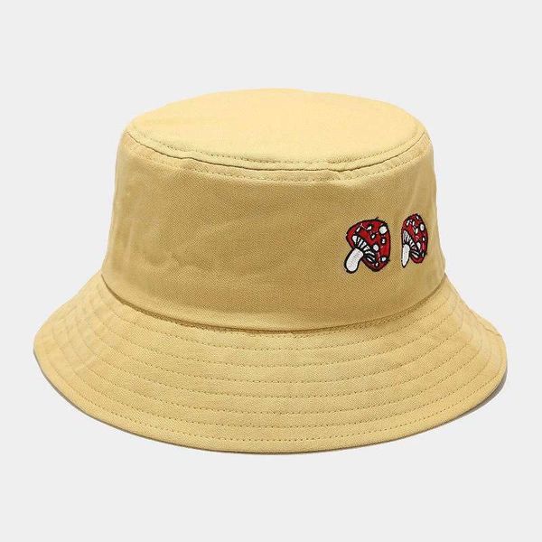 

bucket hats mushroom embroidery panama bucket hats foldable anti-sunburn sun hats caps hip hop 2020 new, Blue;gray