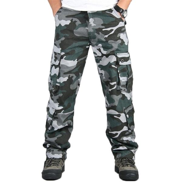 

camo pants men military multi pocket cargo trousers hip hop joggers urban overalls outwear camouflage tactical pants wholesale, Black