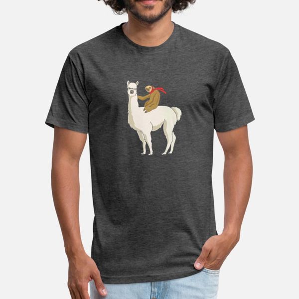 

sloth riding llama funny gift t shirt men printing 100% cotton s-xxxl costume fit humor summer pictures shirt