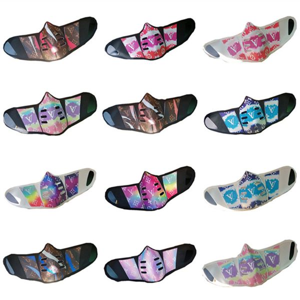 

colorful pu leather face mask dustproof breathable face masks men women washable mouth cover outdoor sports protective face mask 12 style, Blue