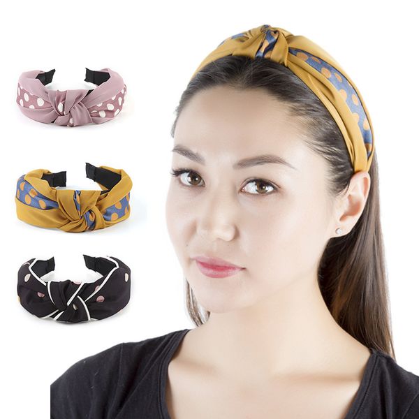 

spot womens headband rainbow colors twist hairband bow knot cross tie cloth headwrap hair band hoop headwear hair bands accessories, Silver