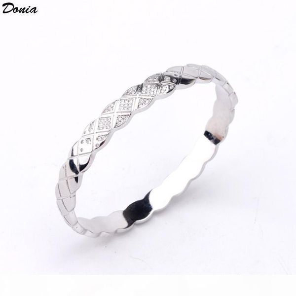 

donia jewelry three color electroplating exaggerated micro inlay zircon diamond copper bracelet personality european and american popular gi, Black