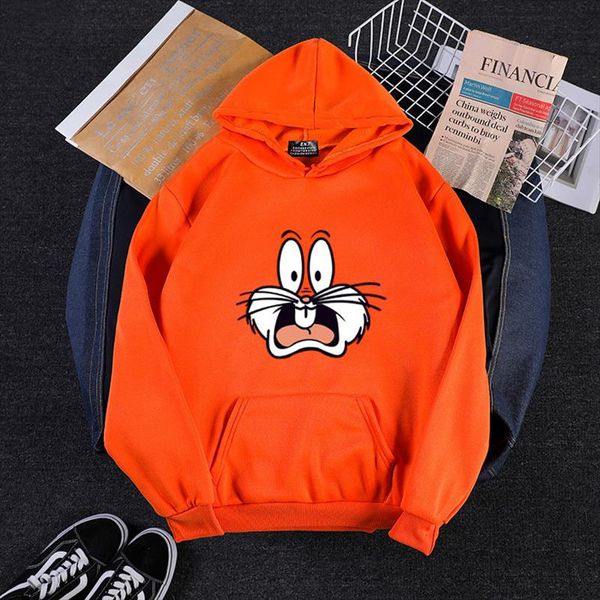 

autumn and winter loose plus velvet harajuku bf wind rabbit starling print harajuku hooded womens sweatshirt wgnvwy46, Black