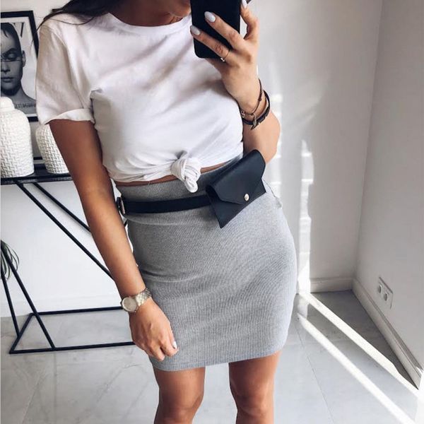 

blackday women autumn vintage high waist a-line short skirt sweet solid color bag hip skirt new, Black