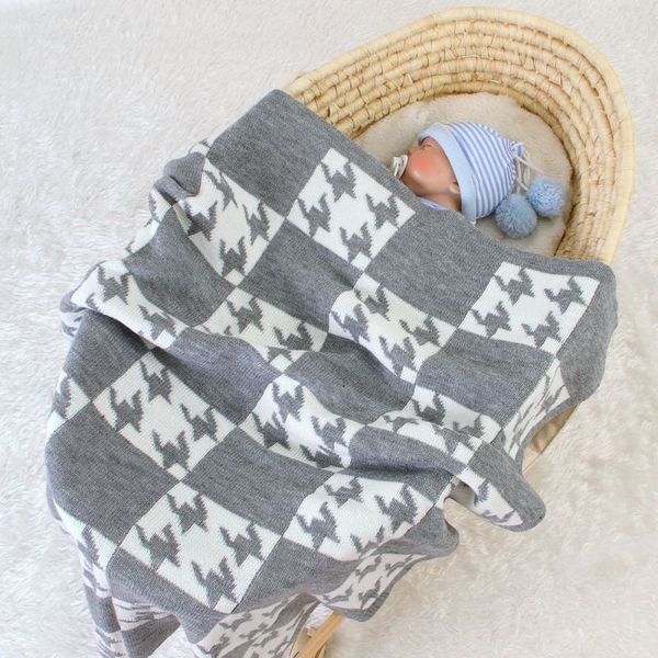

knitted baby blanket newborn swaddle wrap blankets super soft toddler infant bedding quilt for bed sofa basket stroller blankets