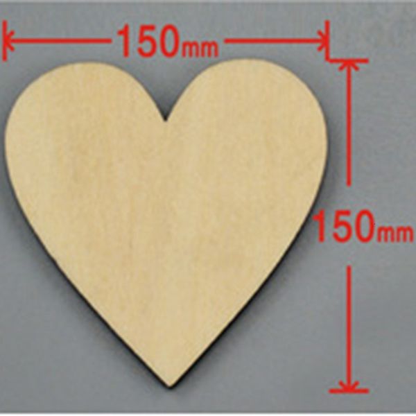 

12pcs/bag 150mm blank unfinished wooden heart crafts supplies laser wood wedding decoration teaching diy accessories 001001065, Silver