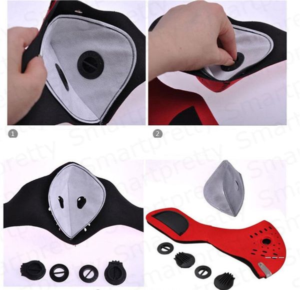 

sports cycling face masks washable windproof masks with filter pm2.5 facemask mouth cover anti-dust breathable valve face mask e4710, Blue