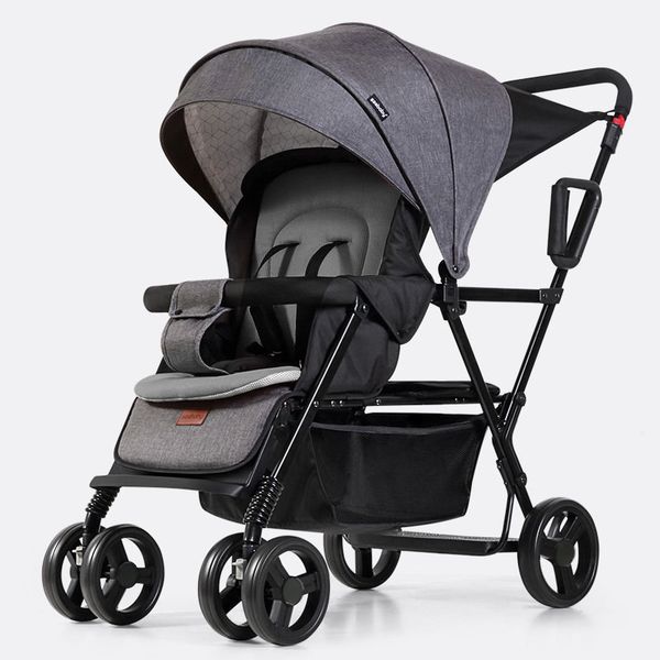 

foldable, portable, simple and convenient four-wheel trolley twin stroller