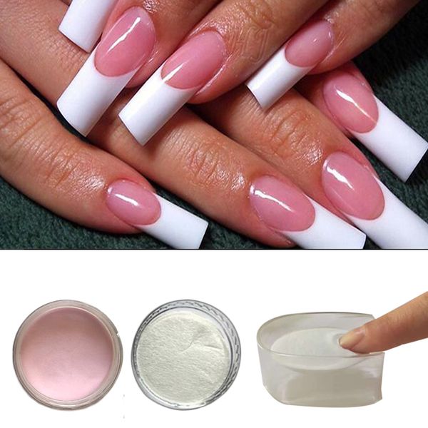 

1box dip powder +2 powder case pink white transparent random color without lamp cure nails dip natural dry diy, Silver;gold