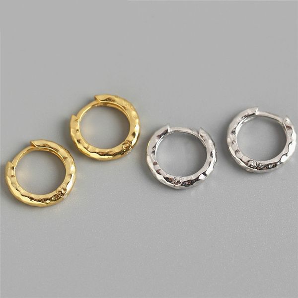 

aprilgrass brand designer 100% 925 sterling silver baroque-style round stud earrings for women fashion designer women simple earrings, Golden;silver