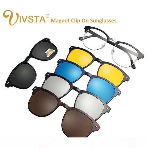 

ivsta 3016 magnet sunglasses clip magnetic clip on sunglasses men polarized clips custom prescription myopia night vision, White;black