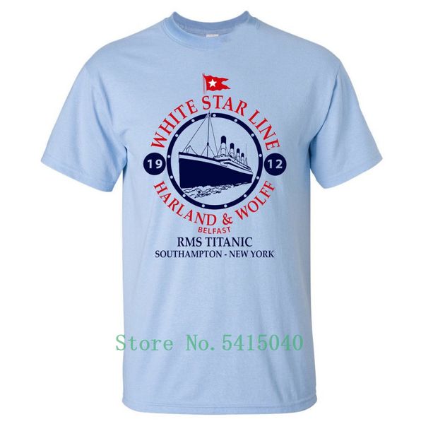 

white star line titanic inspired t-shirt - classic film boat ship sailing tee short sleeve summer tees brand
