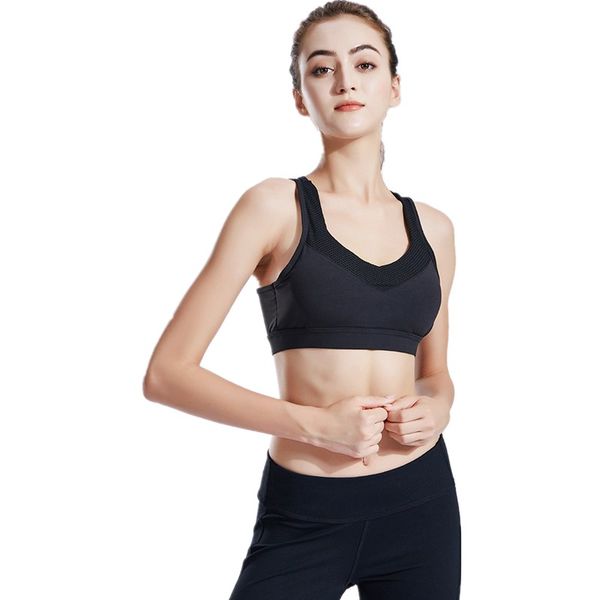 

2020 women's push up sport bra quick dry shockproof strech brassiere compression padded crop impact for fitness yoga, White;black