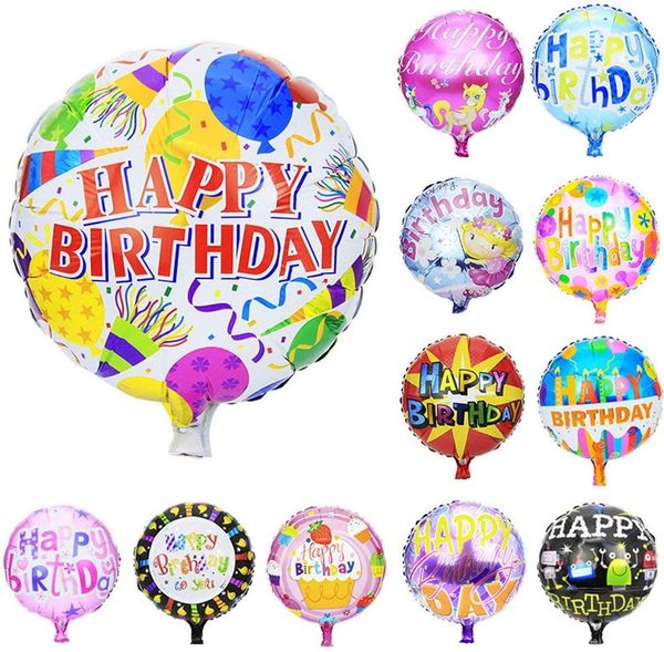

balloons of 50pcs circular colorful mix aluminum foil birthday balloons 18inch for home birthday party decoration