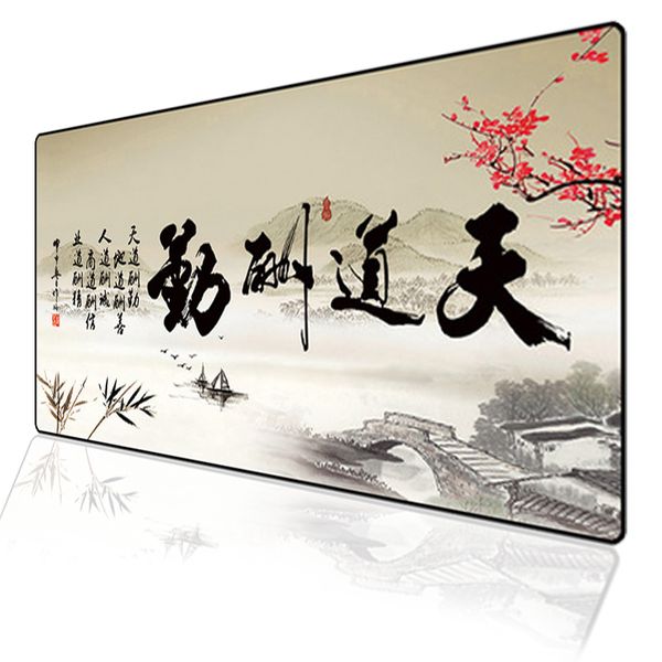 

gaming large lockedge natural rubber chinese culture mat keyboard non-slip mouse pad lapdesk mousepad gamer big mice mat pad