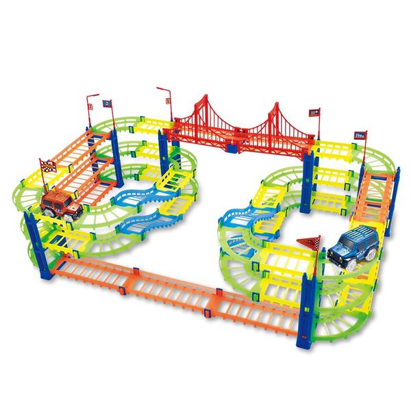 

170pcs larger particles building blocks luminous rall car children diy assembly toys creative intelligence gift for boys and girls 02