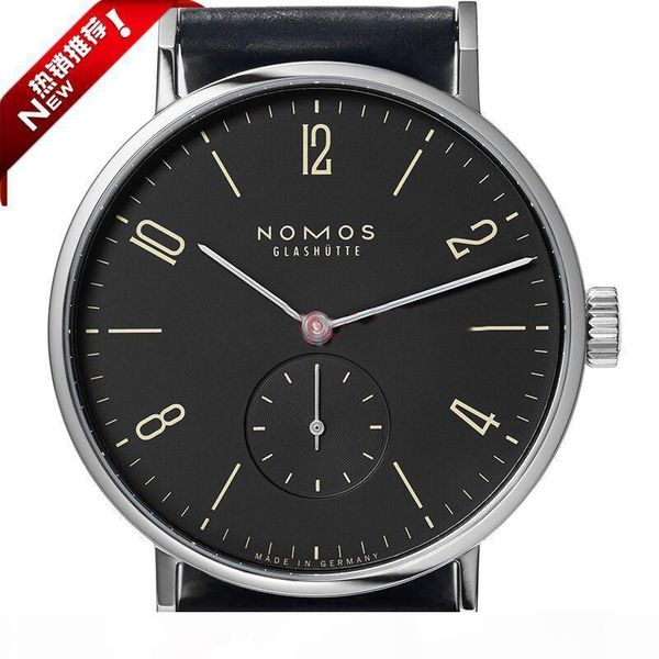 

nomos watches brand men and women minimalist design leather strap women fashion simple quartz water resistant watches, Slivery;brown