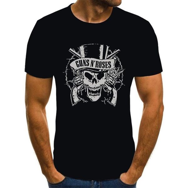 

new gun and rose creative design heavy metal cool and versatile 3d print shirts oversized humor funny men clothing