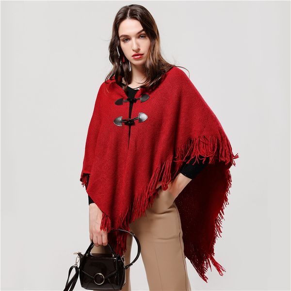 

2020 design women scarf fashion knitted cashmere winter poncho and caps lady warm coat stoles, Blue;gray