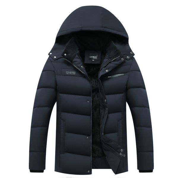 

new 2020 men jacket coats thicken warm winter jackets men parka hooded outwear cotton-padded casual jacket windproof streetwear, Black
