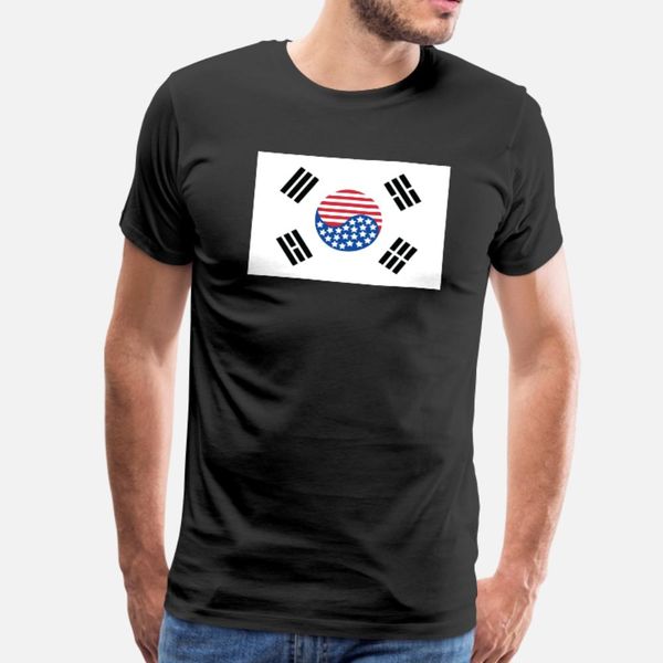 

корейский американский флаг t shirt men создать tee shirt вокруг шеи отдых известный смешной лето формальная рубашка