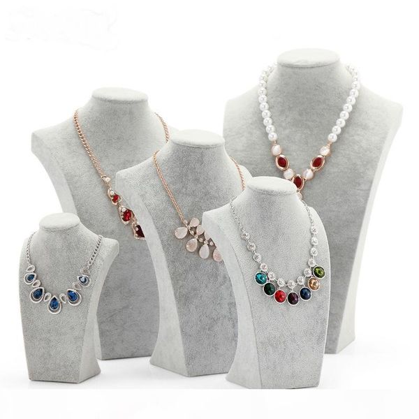

nice velvet jewelry display bust necklace show bust for jewelry storage stand for decorations mannequin display rack shelf, Black