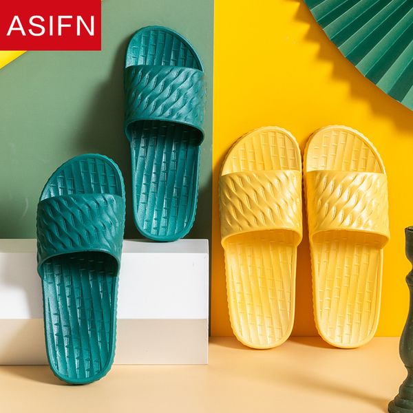 

asifn house bathroom slippers for women men simple slides non slip indoor mules summer chaussures bedroom zapatos de mujer, Black