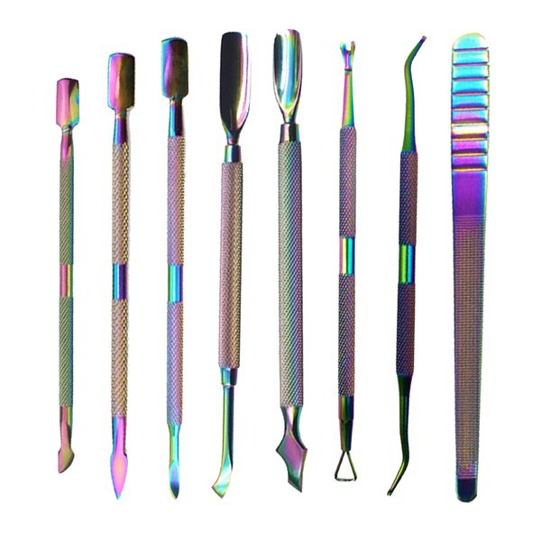 

mix style 1pc nail tool stainless steel nail cuticle pusher tweezer art files uv gel remove manicure care groove clean tool