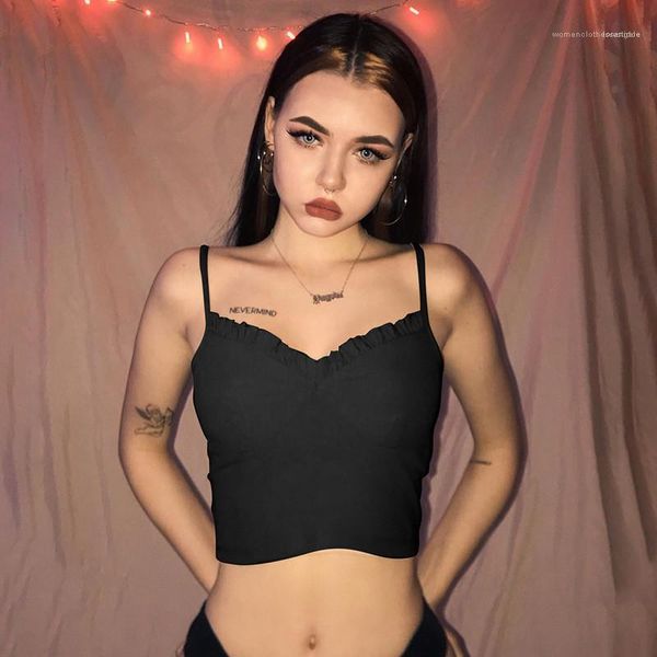 

natural color casual camis womens clothes v neck womens camis ruffle panelled fashion crop, White