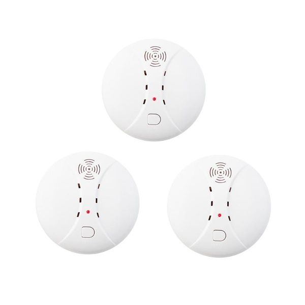 

pgst 3pcs/lot 433mhz wireless smoke detector fire sensor for wifi gsm office home security alarm system auto dial alarm systems, Black;white