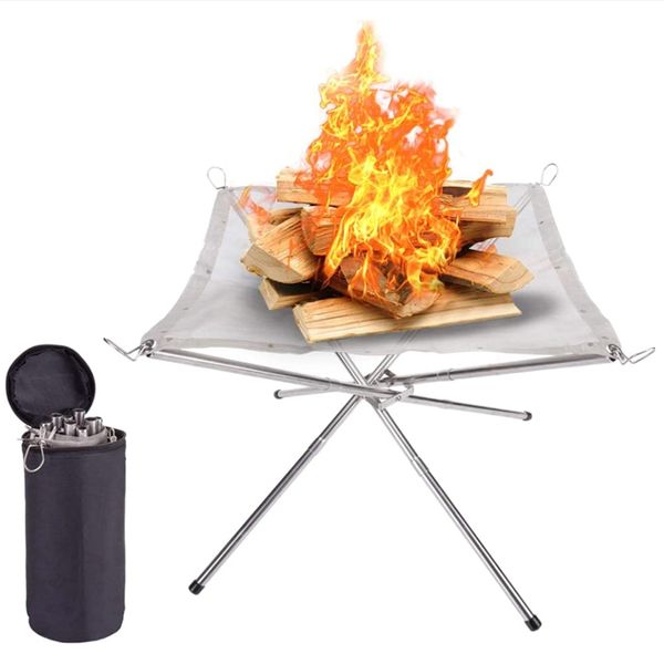 

foldable portable campfire rack outdoor camping burning rack fireplace fire pit bonfire barbecue camping incineration