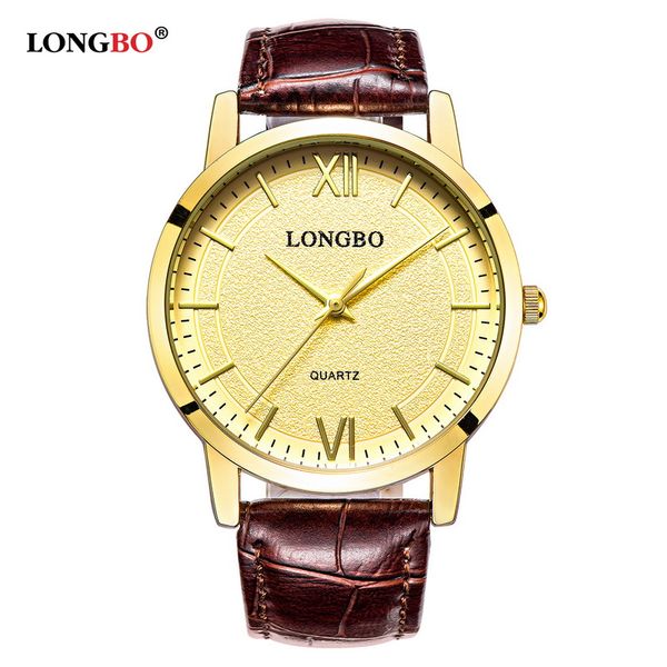 

longbo luxury men women watch brand business leather band quartz watches fashion sport couple wristwatch relogio masculino, Slivery;brown