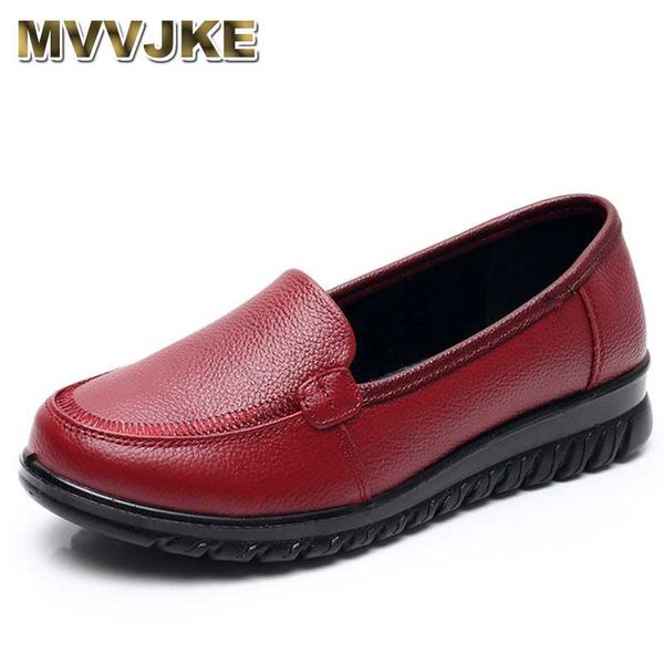 

mvvjke 2020 весна осень мода из натуральной кожи женщин flats женщина повседневный мягкое дно скольжению на спецобувь женская flats, Black