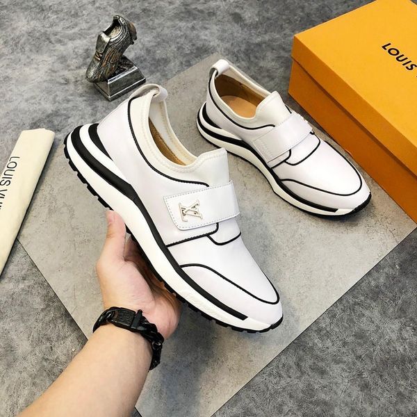 

2021q limited edition men 's leather fashion wild sports shoes casual shoes ,comfortable low -shoes ,send the original box packagi, Black