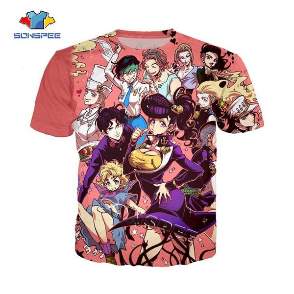 

jojo's bizarre adventure 3d anime printing summer men 3d print shirts horror comics graphic men clothing