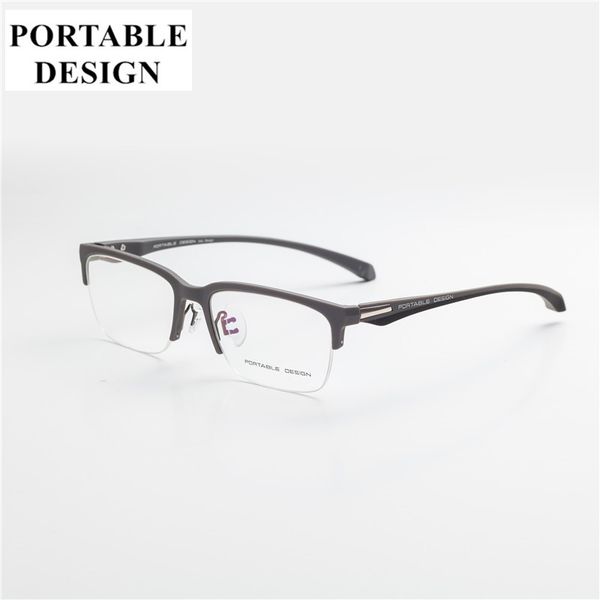 

2020 men style titanium alloy half rim eye glasses new arrival traditional design men's eyeglasses casual spectacle for men, Black