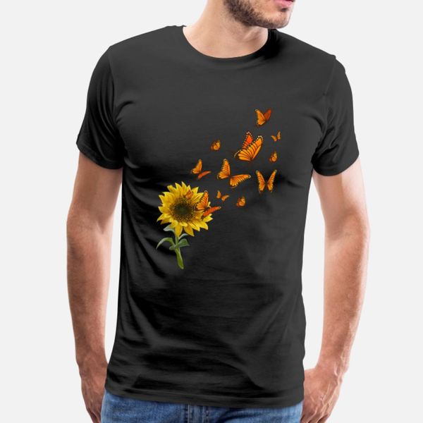 

sunflower monarch butterfly dreams, saving t shirt men print 100% cotton round collar family fit new style summer style kawaii shirt
