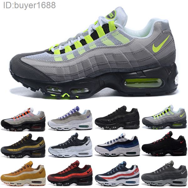 

95 кроссовки тройной черный белый лазерный fuchsia red orbit бред аква неоновые 95s мужские женщин кроссовки спортивные кроссовки размер 36, Black