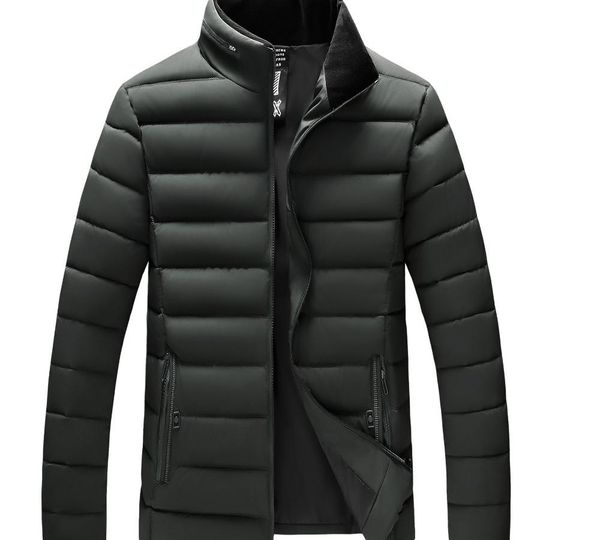 

dropshipping new 2018 men jacket coats autumn winter cotton-padded outwear casual men parka stand collar coats, Black