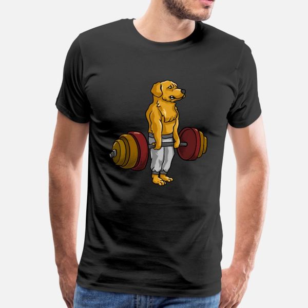 

deadlift golden retriever fitness goldie dog t shirt men design tee shirt round neck standard cute basic spring novelty shirt