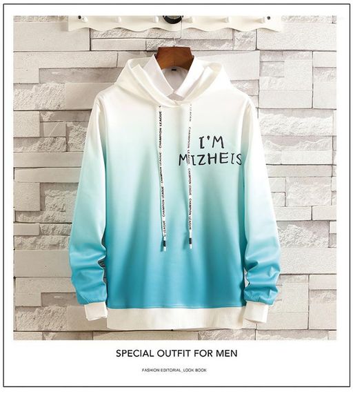 

hooded solid color повседневный толстовки high streetwear gradient sport мужская одежда осень mens конструктора письмо printed толстовки, Black