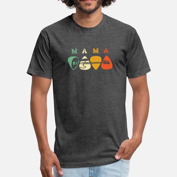 

mama guitar pick cool guitarist gift 197 t shirt men printing 100% cotton size s-3xl kawaii graphic fashion spring autumn pictures shirt, White;black